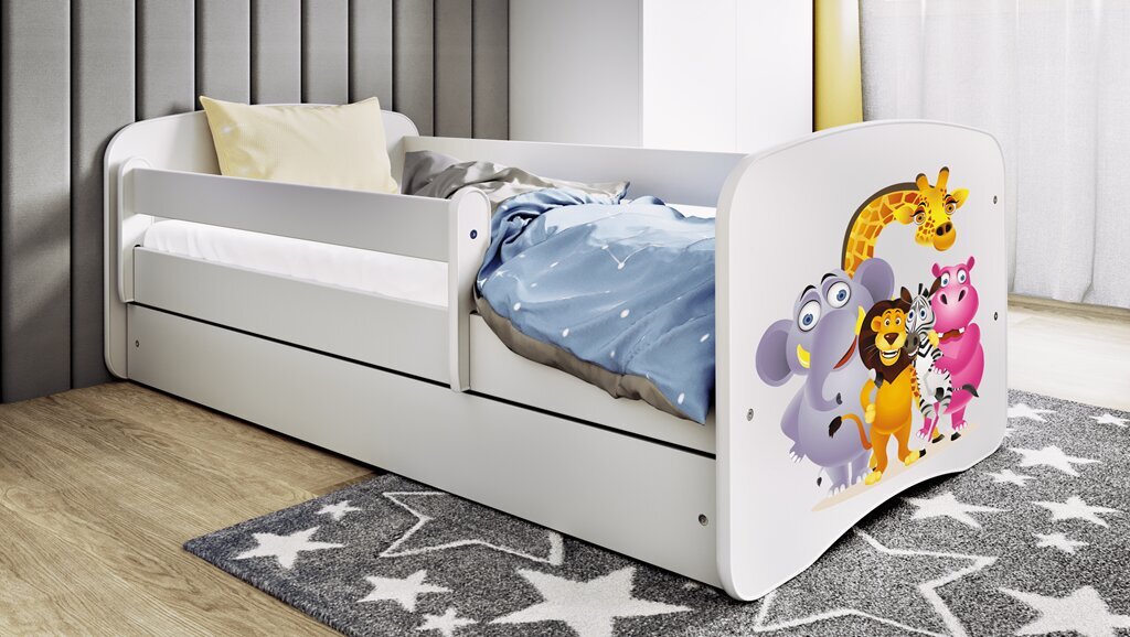 Vaikiška lova be čiužinio ir stalčiaus Kocot Kids BabyDreams, balta kaina ir informacija | Vaikiškos lovos | pigu.lt