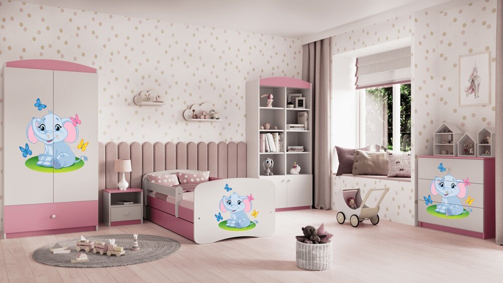 Vaikiška lova be čiužinio ir stalčiaus Kocot Kids BabyDreams, rožinė kaina ir informacija | Vaikiškos lovos | pigu.lt