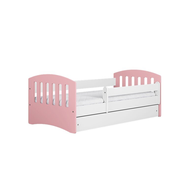 Vaikiška lova su stalčiumi ir čiužiniu Kocot Kids Classic 1, rožinė цена и информация | Vaikiškos lovos | pigu.lt