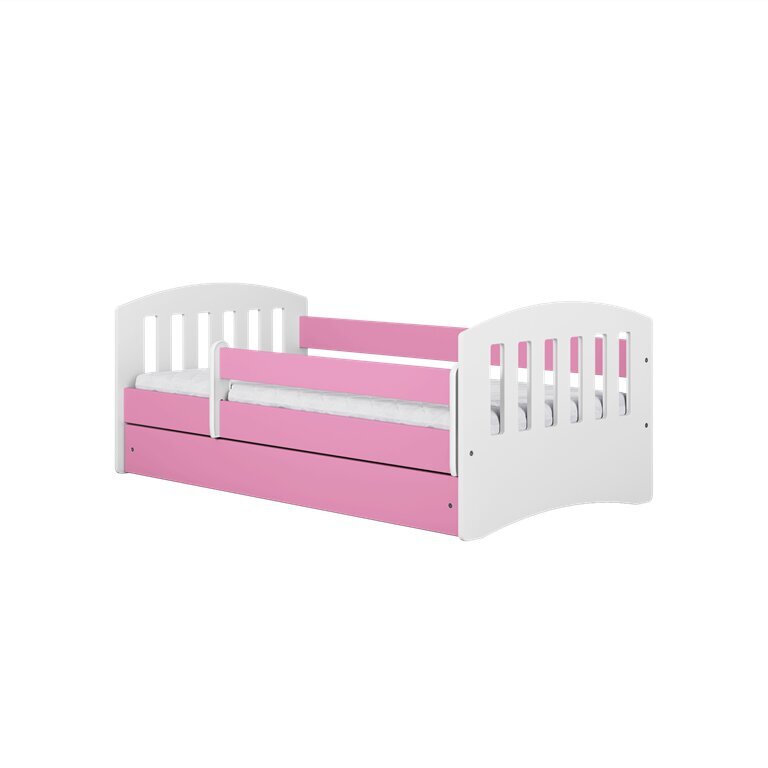 Vaikiška lova su stalčiumi be čiužinio Kocot Kids Classic 1, rožinė kaina ir informacija | Vaikiškos lovos | pigu.lt
