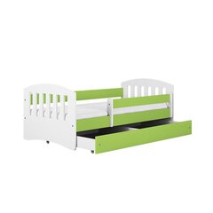 Vaikiška lova be čiužinio ir stalčiaus Kocot Kids Classic 1, žalia kaina ir informacija | Vaikiškos lovos | pigu.lt