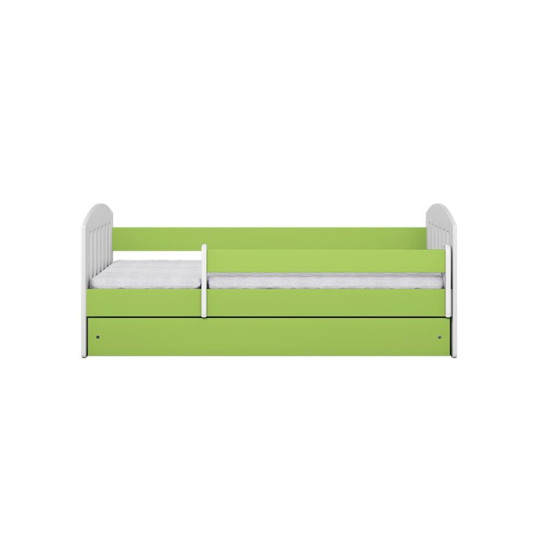 Vaikiška lova su stalčiumi ir čiužiniu Kocot Kids Classic 1, žalia kaina ir informacija | Vaikiškos lovos | pigu.lt