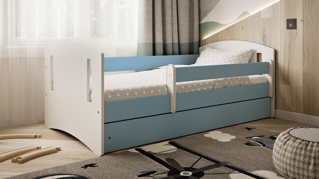 Vaikiška lova su stalčiumi be čiužinio Kocot Kids Classic 2, mėlyna kaina ir informacija | Vaikiškos lovos | pigu.lt