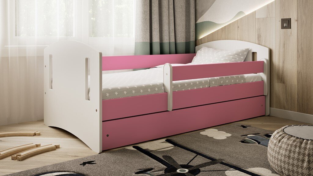 Vaikiška lova su stalčiumi be čiužinio Kocot Kids Classic 2, rožinė kaina ir informacija | Vaikiškos lovos | pigu.lt