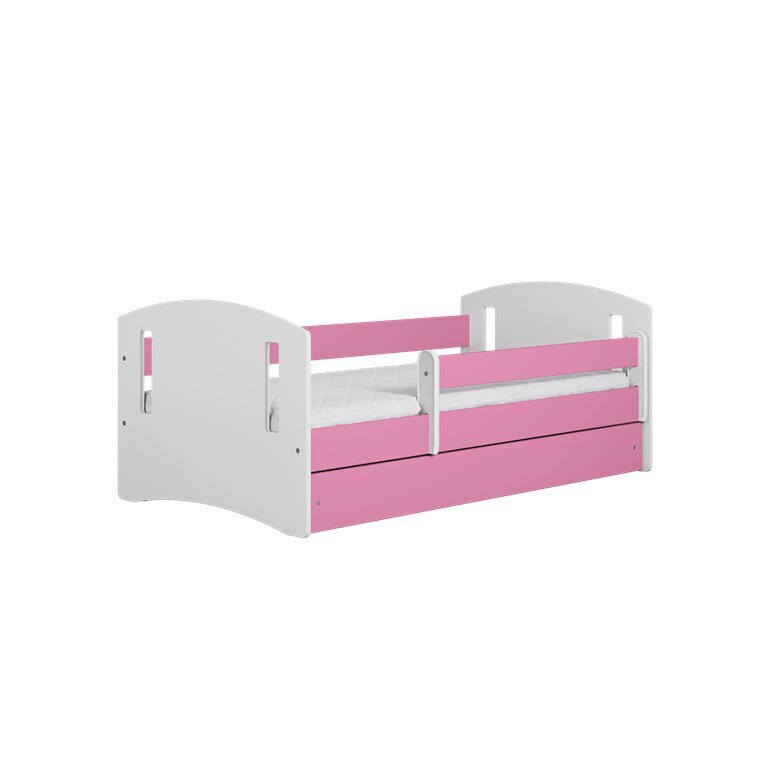 Vaikiška lova su stalčiumi ir čiužiniu Kocot Kids Classic 2, rožinė kaina ir informacija | Vaikiškos lovos | pigu.lt