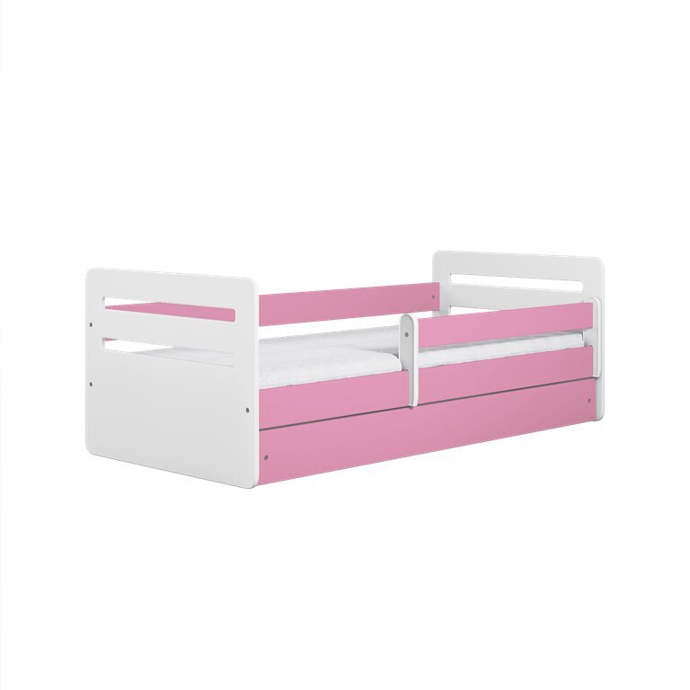 Vaikiška lova su stalčiumi ir čiužiniu Kocot Kids Tomi, rožinė kaina ir informacija | Vaikiškos lovos | pigu.lt