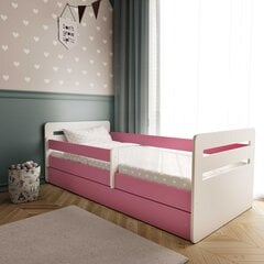 Vaikiška lova su stalčiumi ir čiužiniu Kocot Kids Tomi, rožinė kaina ir informacija | Vaikiškos lovos | pigu.lt