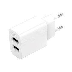 Wall charger XO L109  2x USB-A, cable USB Type-C,  2.4A (white) цена и информация | Зарядные устройства для телефонов | pigu.lt