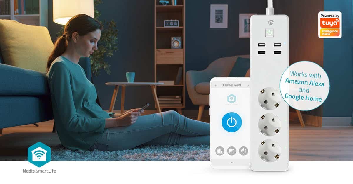 Nedis SmartLife Power Strip WiFi | 3x kištukas 4 | USB | 3680W kaina ir informacija | Adapteriai, USB šakotuvai | pigu.lt