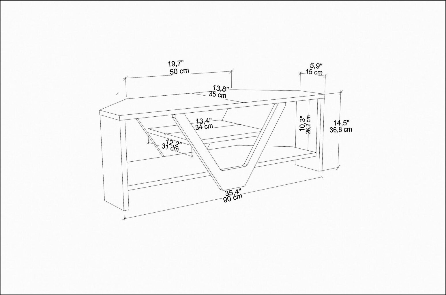 TV stovas Asir, 90x35x36,8 cm, rudas/juodas цена и информация | TV staliukai | pigu.lt