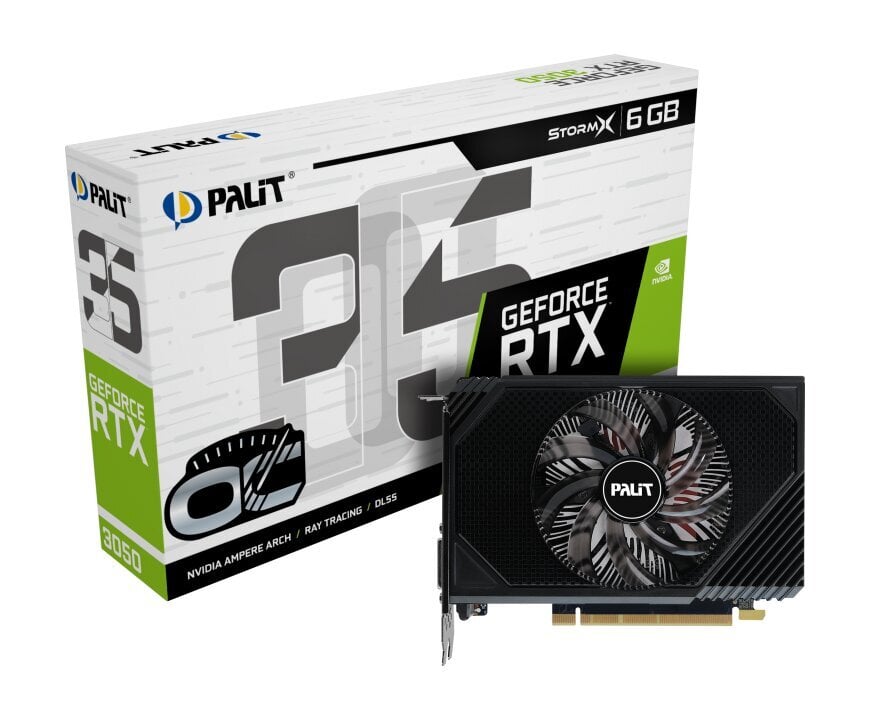 Palit GeForce RTX 3050 StormX OC (NE63050S18JE-1070F) kaina ir informacija | Vaizdo plokštės (GPU) | pigu.lt