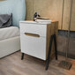 Naktinis staliukas Asir, 45x38x63,5 cm, rudas/baltas цена и информация | Spintelės prie lovos | pigu.lt