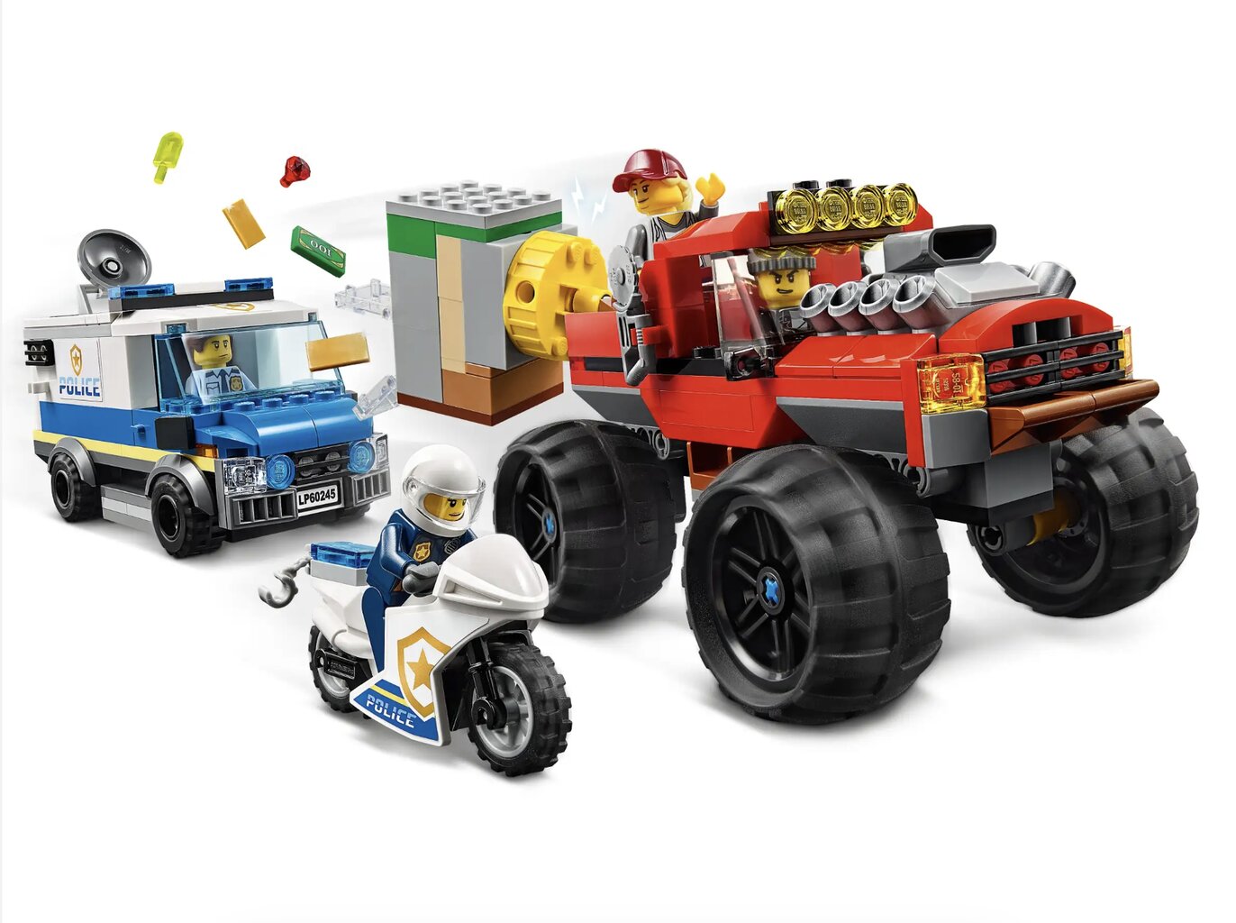 60245 LEGO® City Policijos sunkvežimio monstro apiplėšimas kaina ir informacija | Konstruktoriai ir kaladėlės | pigu.lt