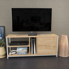 TV stovas Asir, 120x35,3x50,8 cm, baltas/rudas цена и информация | Тумбы под телевизор | pigu.lt