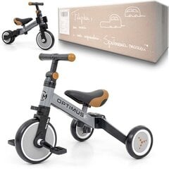 Трехколесный велосипед Milly Mally Optimus, коричневый/серый цена и информация | Трехколесные велосипеды | pigu.lt