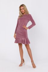 M714 Платье-свитер плиссе - малиновый цена и информация | Платья | pigu.lt