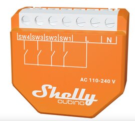 Контроллер цифрового ввода Wifi Shelly Qubino Wave i4 цена и информация | Системы безопасности, контроллеры | pigu.lt