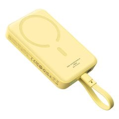 Baseus Magnetic Mini MagSafe 10000mAh 30W powerbank with built-in Lightning cable - yellow + Baseus Simple Series USB-C - USB-C 60W 0.3m cable цена и информация | Зарядные устройства Power bank | pigu.lt