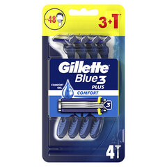 Vienkartinių skustuvų rinkinys Gillette Blue3 Comfort, 4 vnt kaina ir informacija | Skutimosi priemonės ir kosmetika | pigu.lt