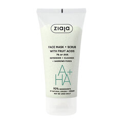 Отшелушивающая маска для лица Ziaja Mask Facial Peeling with fruit acids, 55 мл цена и информация | Маски для лица, патчи для глаз | pigu.lt