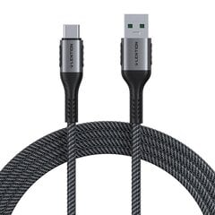 USB-A to USB-C cable Lention 6A, 1m (black) цена и информация | Кабели для телефонов | pigu.lt