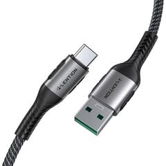 USB-A to USB-C cable Lention 6A, 1m (black) цена и информация | Кабели для телефонов | pigu.lt