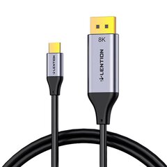Lention USB-C to 8K60Hz DisplayPort cable, 1.7m (black) цена и информация | Кабели для телефонов | pigu.lt