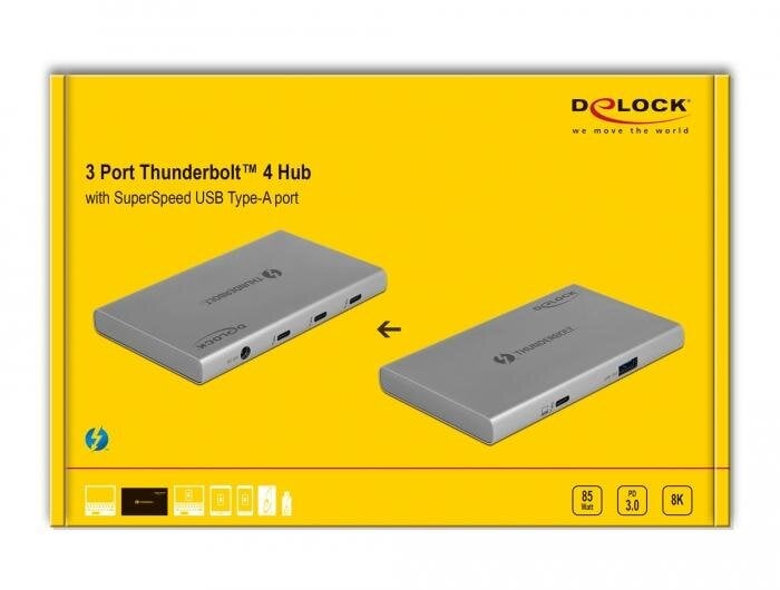 Delock Thunderbolt 4 Hub kaina ir informacija | Adapteriai, USB šakotuvai | pigu.lt