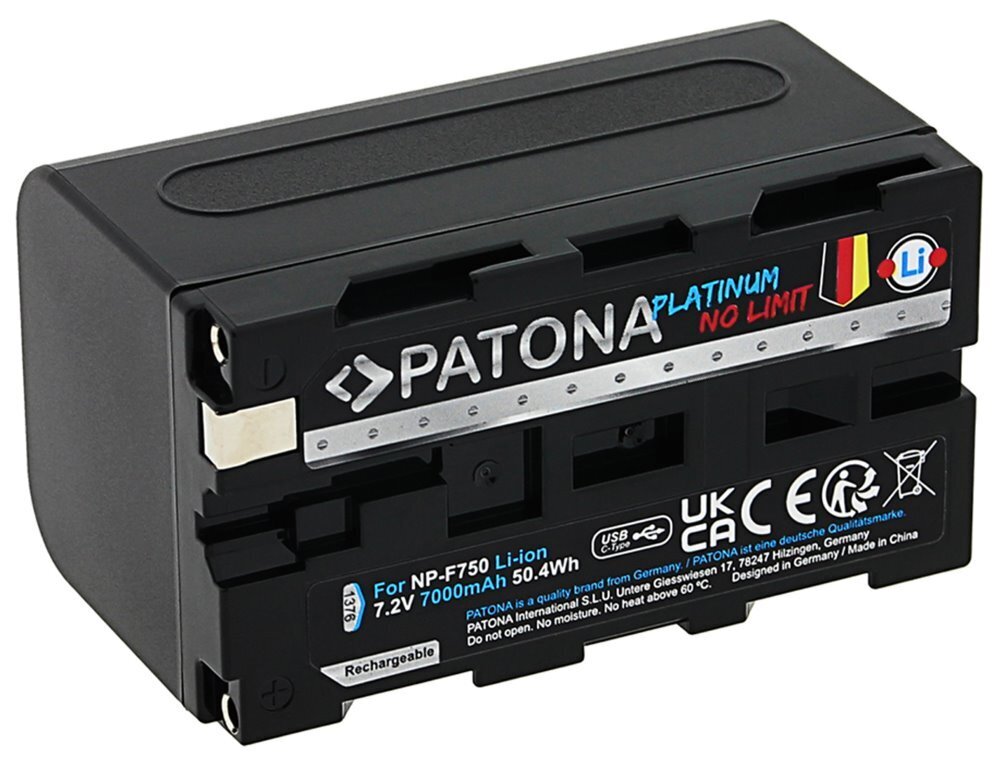 Patona Sony NP-F550/F750/F950 цена и информация | Akumuliatoriai vaizdo kameroms | pigu.lt