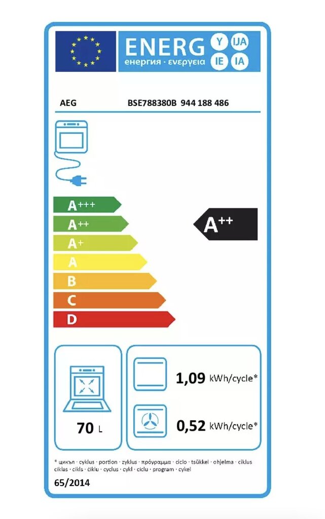 AEG BSE788380B kaina ir informacija | Orkaitės | pigu.lt