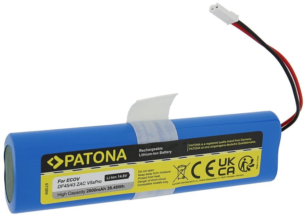 Patona baterija pro robotika df45 v50/v5s/v8s 2600mAh, li-lion 14,8V kaina ir informacija | Elementai | pigu.lt