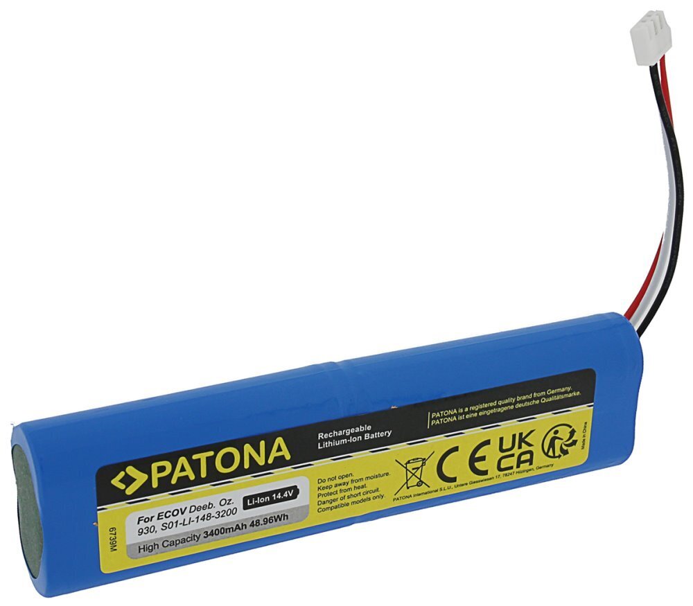 Patona baterija pro robotika 930 3400mAh, Li-ion 14,4v kaina ir informacija | Elementai | pigu.lt