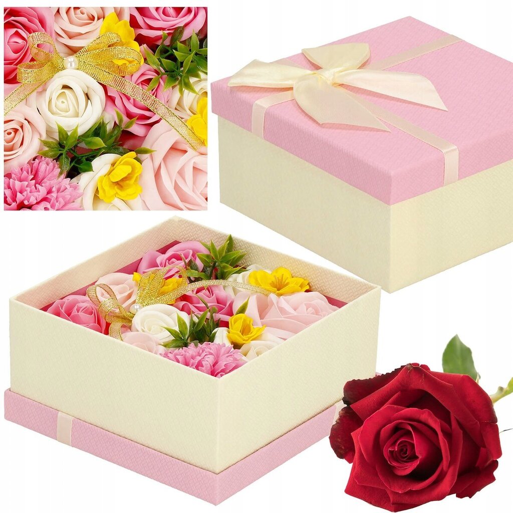 Muilo gėlių puokštė dėžutėje цена и информация | Muilai | pigu.lt