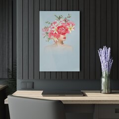 Картина из закаленного стекла - девушка и цветы цена и информация | Репродукции, картины | pigu.lt