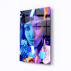 Картина из закаленного стекла - Девушка в неоновом свете цена и информация | Репродукции, картины | pigu.lt