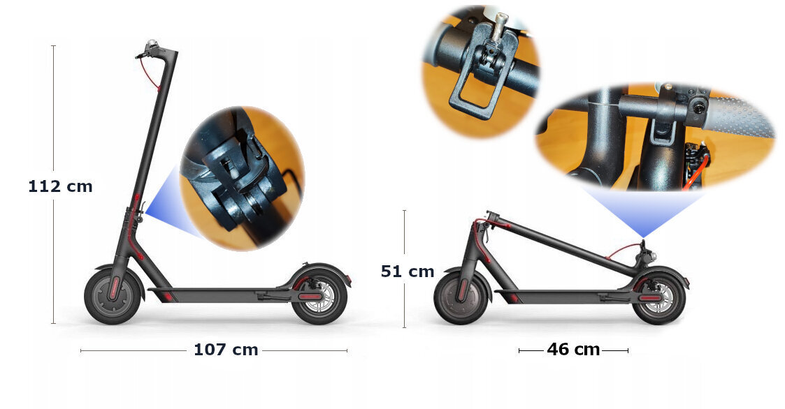 Elektrinis paspirtukas E-scooter M187, juodas kaina ir informacija | Elektriniai paspirtukai | pigu.lt