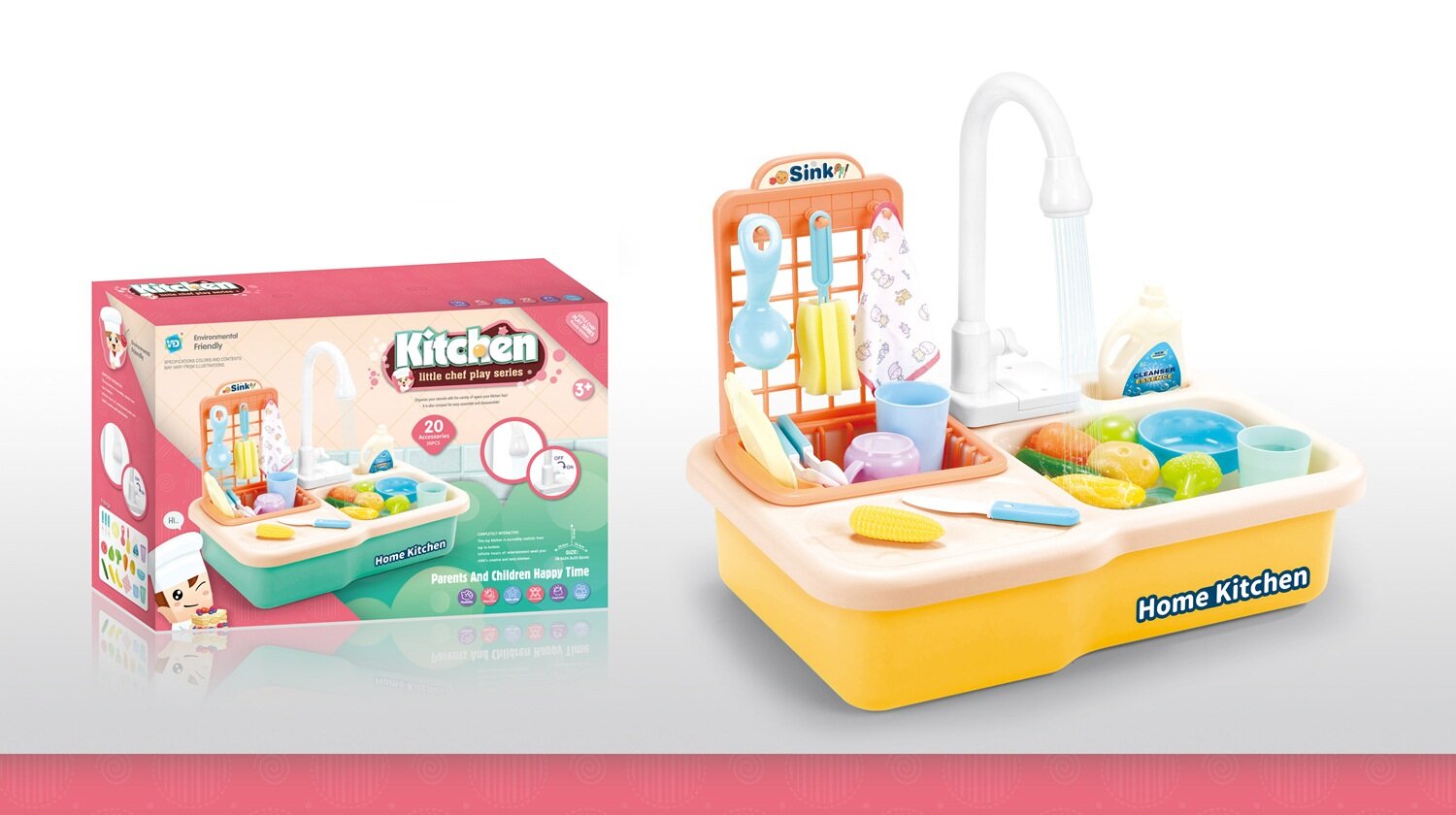 Žaidimų kriauklė vaikams Home Kitchen kaina ir informacija | Žaislai mergaitėms | pigu.lt