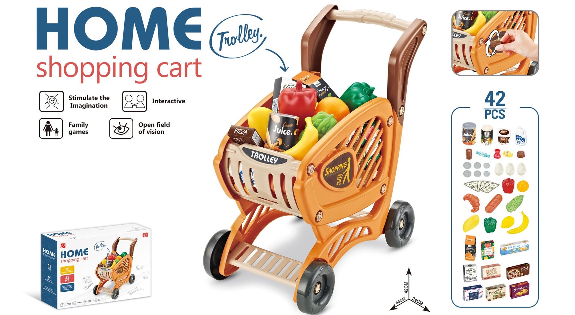 Parduotuvinis vežimėlis Shopping Time kaina ir informacija | Žaislai mergaitėms | pigu.lt