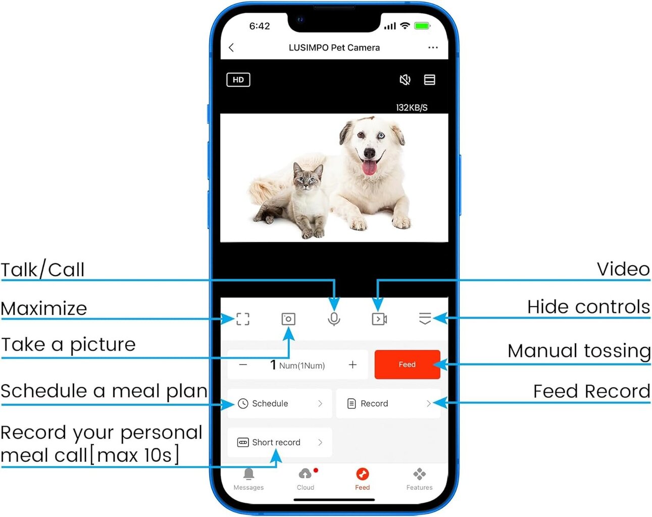 Automatinis augintiniams užkandžių dozatorius su APP valdymu цена и информация | Dubenėliai, dėžės maistui | pigu.lt