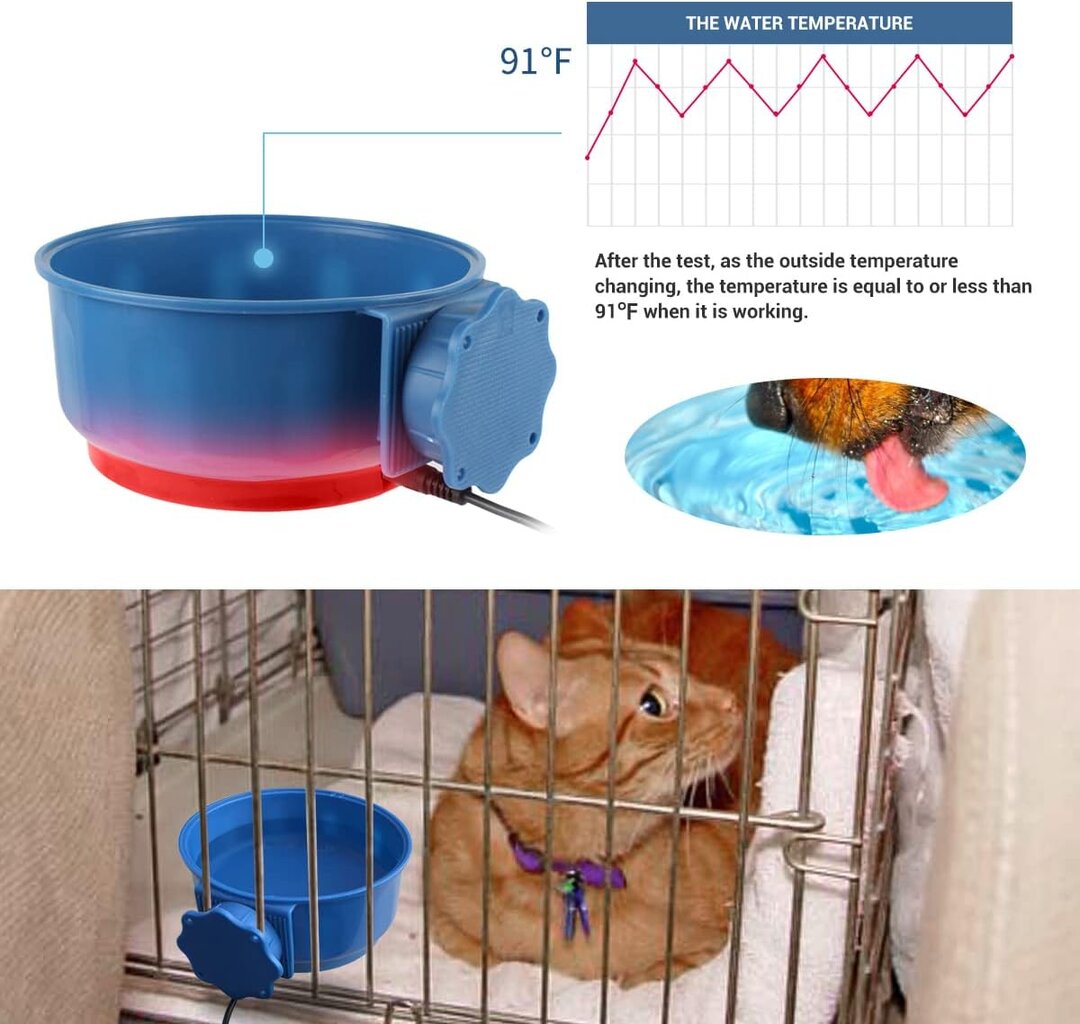 Dubenėlis su pašildytu vandeniu naminiams gyvūnams kaina ir informacija | Dubenėliai, dėžės maistui | pigu.lt