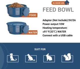 Миска с нагревом воды для домашних питомцев цена и информация | Миски, ящики для корма | pigu.lt