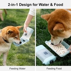 Переносная бутылка для воды для собак 4in1, синяя цена и информация | Миски, ящики для корма | pigu.lt