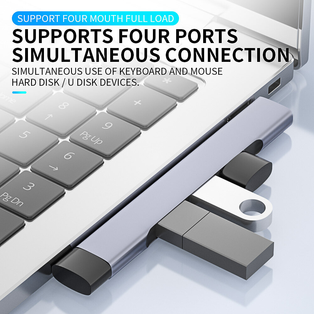 USB daugiafunkcinė HUB stotis, 4 in 1 kaina ir informacija | Adapteriai, USB šakotuvai | pigu.lt