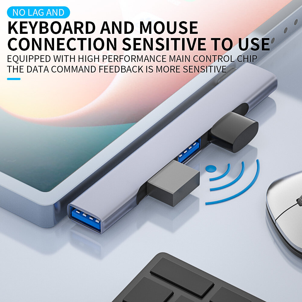 USB daugiafunkcinė HUB stotis, 4 in 1 kaina ir informacija | Adapteriai, USB šakotuvai | pigu.lt