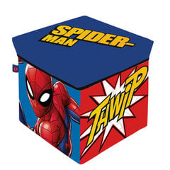 Marvel žaislų dėžė - pufas Spiderman, 30x30x30 cm kaina ir informacija | Daiktadėžės | pigu.lt