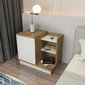 Naktinis staliukas Asir, 72x45x60 cm, baltas/rudas kaina ir informacija | Spintelės prie lovos | pigu.lt