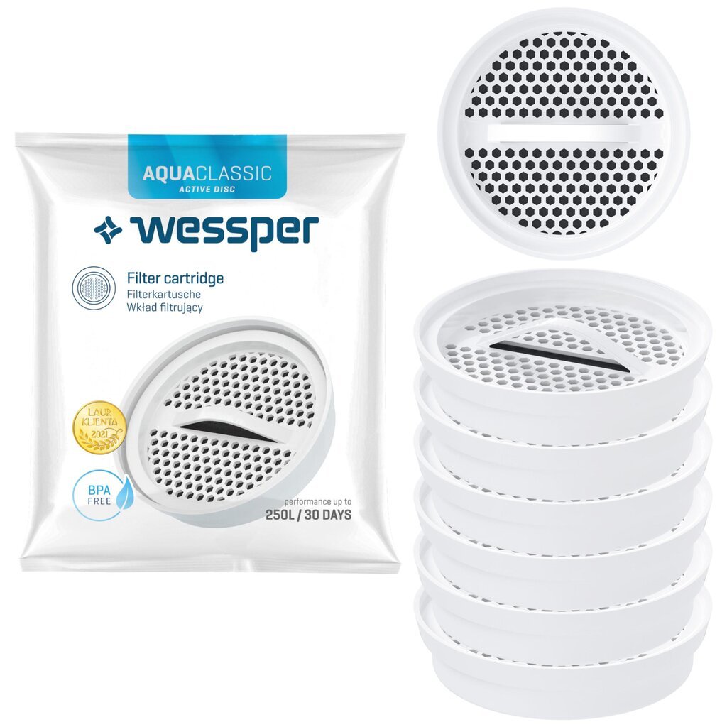 Wessper Actitex diskinis vandens filtras 6x kaina ir informacija | Vandens filtrai, valymo įrenginiai | pigu.lt