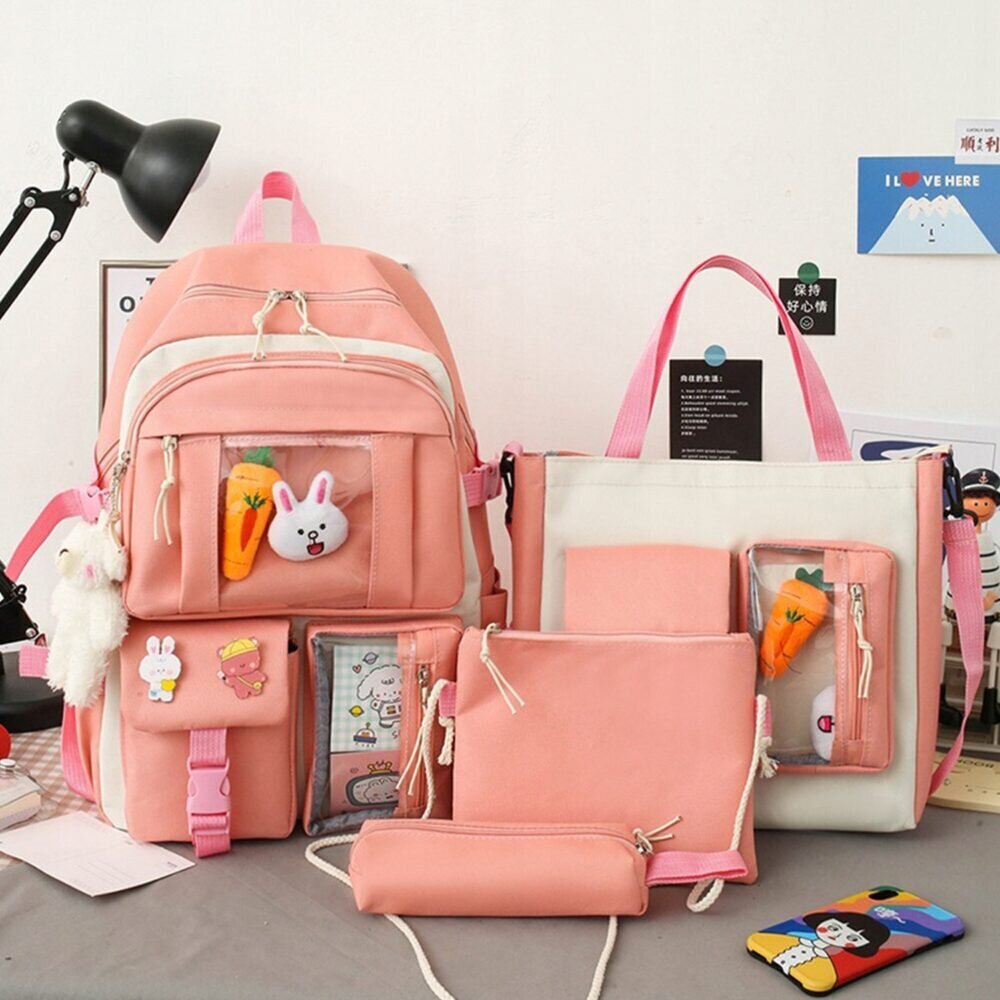 Vaikiškos mokyklinės kuprinės rinkinys StoreXO, rožinė kaina ir informacija | Kuprinės mokyklai, sportiniai maišeliai | pigu.lt