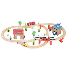 Medinis geležinkelis su bėgiais kaina ir informacija | Žaislai berniukams | pigu.lt