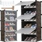Modulinė batų lentyna StoreXO, juoda kaina ir informacija | Batų spintelės, lentynos ir suolai | pigu.lt